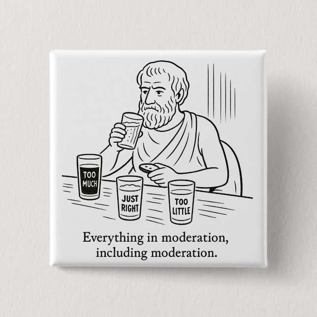 Aristotle's Guide to Moderation Button (Front)