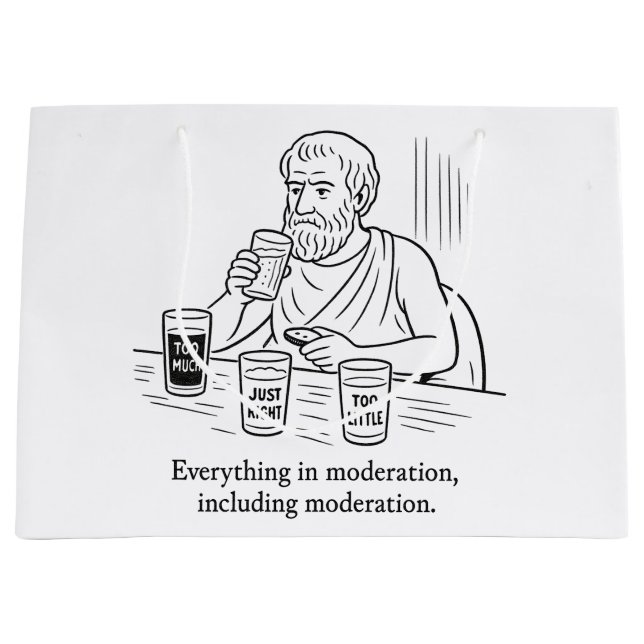 Aristotle's Guide to Moderation Large Gift Bag (Front)
