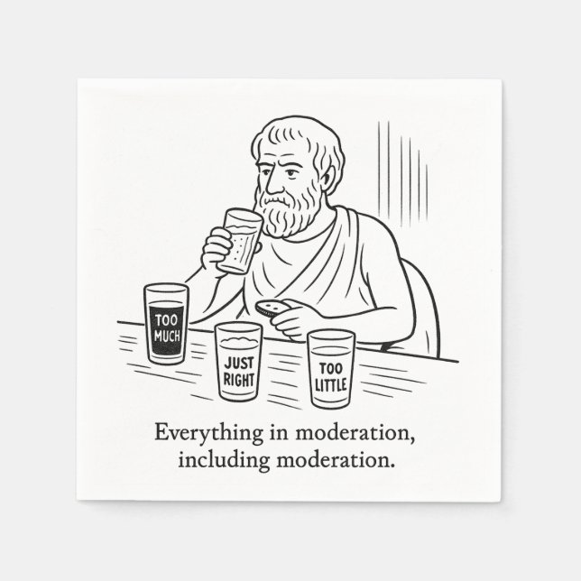 Aristotle's Guide to Moderation Napkins (Front)