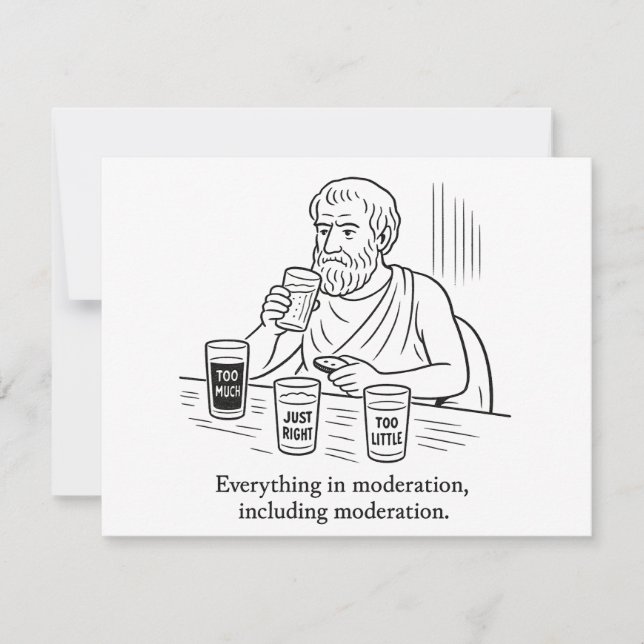Aristotle's Guide to Moderation Note Card (Front)