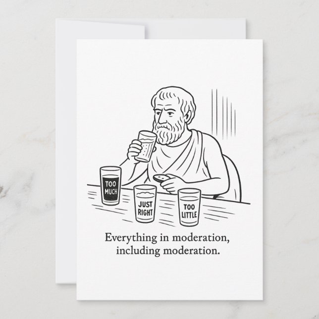 Aristotle's Guide to Moderation Note Card (Front)