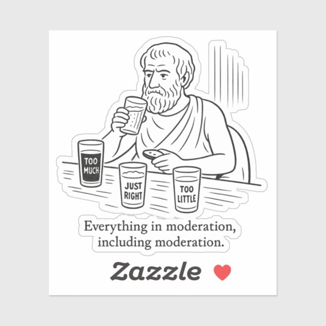 Aristotle's Guide to Moderation Sticker (Sheet)
