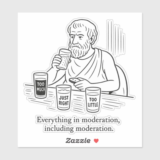 Aristotle's Guide to Moderation Sticker (Sheet)