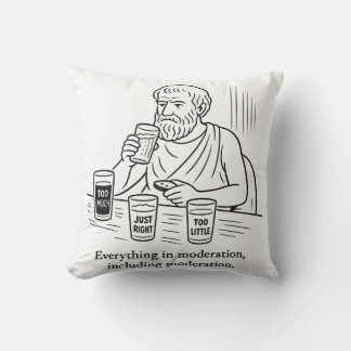 Aristotle's Guide to Moderation Throw Pillow