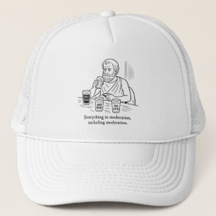 Aristotle's Guide to Moderation Trucker Hat