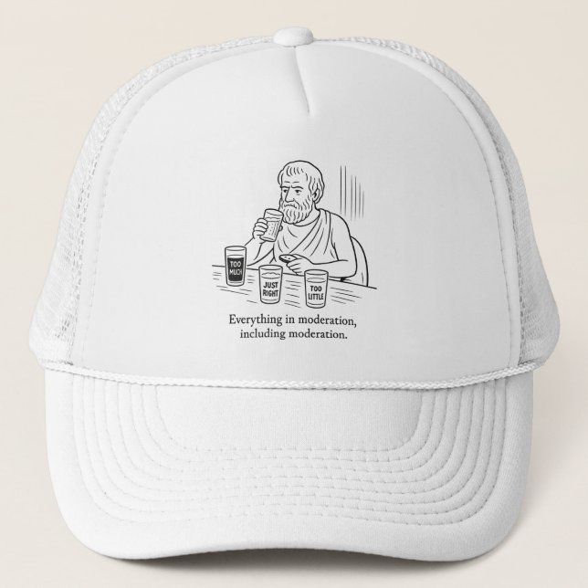 Aristotle's Guide to Moderation Trucker Hat (Front)