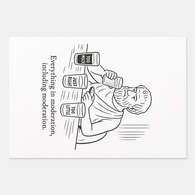 Aristotle's Guide to Moderation Wrapping Paper Sheets (Front)