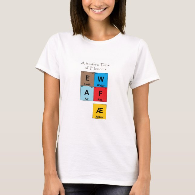 Aristotle's Table of Elements T-Shirt (Front)