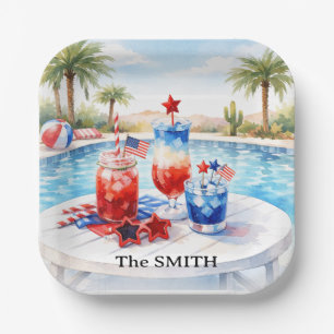 Arizona 4th of July Celebration Pool party Paper Plates