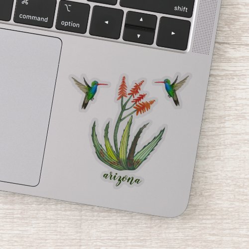 ARIZONA Aloe Vera Succulent Hummingbirds Blooms Sticker