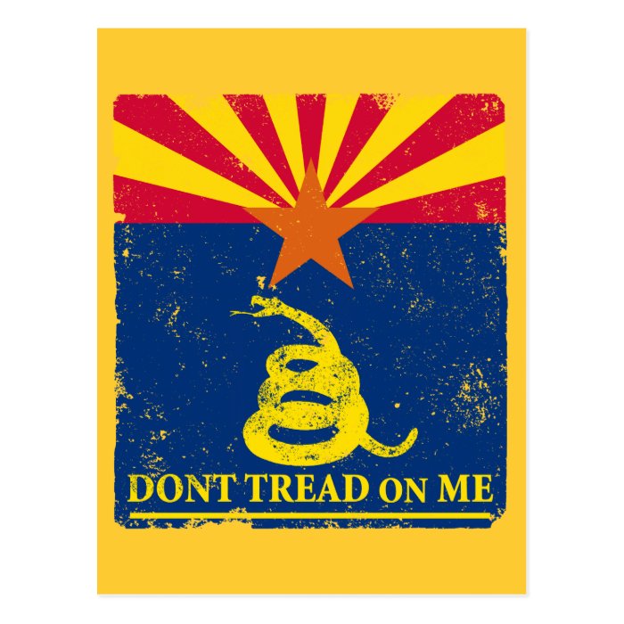 Arizona and Gadsden Flag Postcard