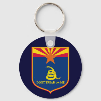 Arizona and Gadsden Flag Shield Keychain