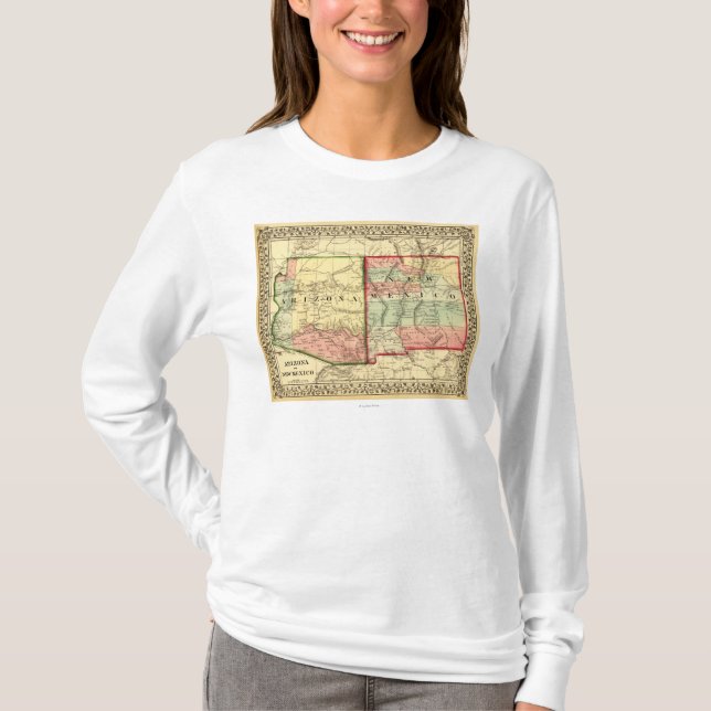 Arizona and New MexicoPanoramic Map T-Shirt (Front)
