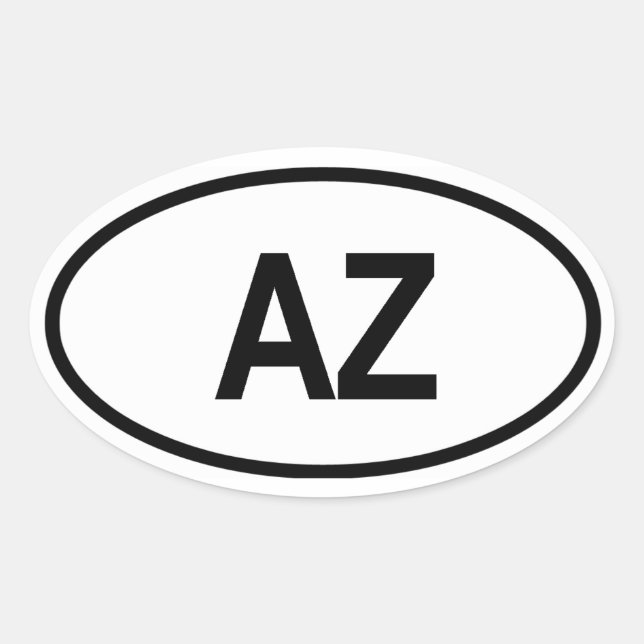 Arizona "AZ" Oval Sticker (Front)