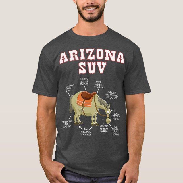 Arizona AZ SUV Funny Joke Horse Mule Souvenir T-Shirt (Front)