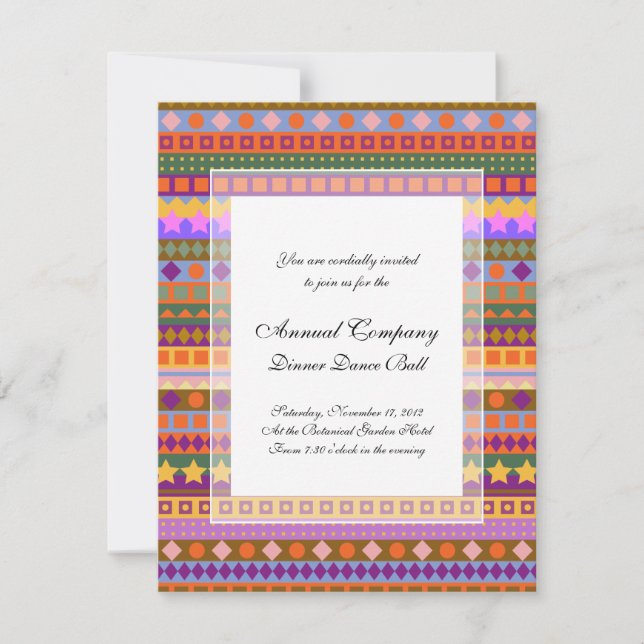 Arizona Aztec Desert Colors Southwest ZigZag Invitation (Front)