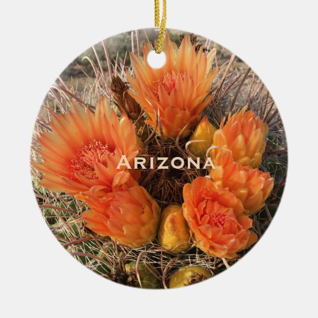 Arizona Barrel Cactus Flower Ornament