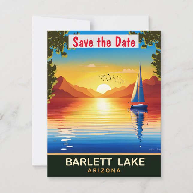 Arizona Bartlett Lake Gold Wedding Invitation (Front)