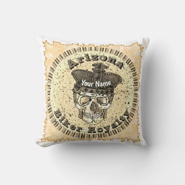Arizona Biker  Throw Pillow (Front)