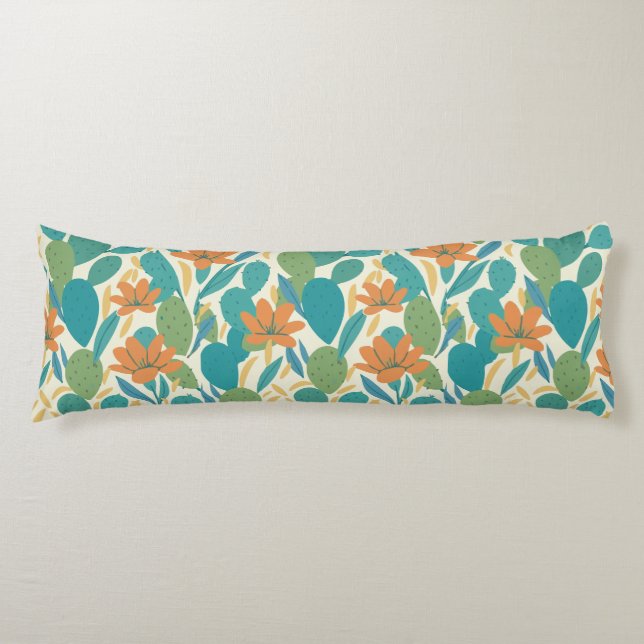 Arizona Botanical Tile Pattern Body Pillow (Front)