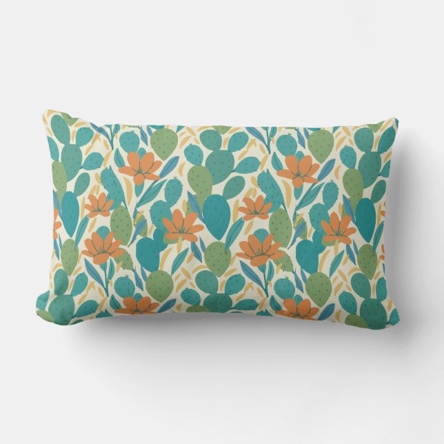 Arizona Botanical Tile Pattern Lumbar Pillow (Front)
