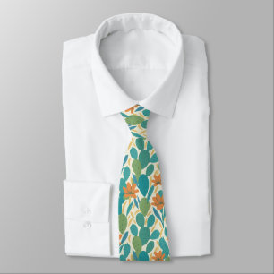 Arizona Botanical Tile Pattern Neck Tie