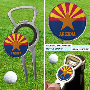 Arizona bottle opener, golf marker, Arizona Flag Divot Tool