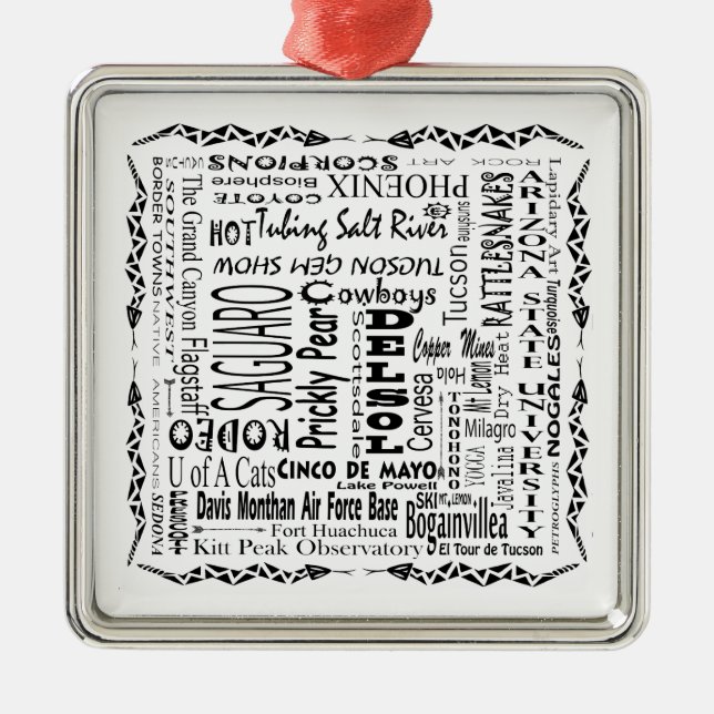 Arizona Buzz Words Metal Ornament (Front)
