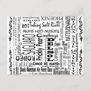 Arizona Buzz Words Postcard