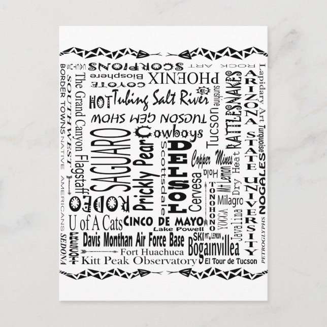 Arizona Buzz Words Postcard (Front)