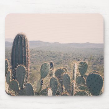 Arizona Cacti  | Desert Boho Landscape Photo Mouse Pad by GaeaPhoto at Zazzle
