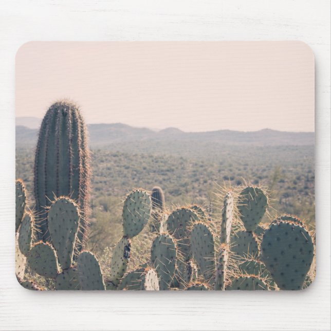 Arizona Cacti  | Desert Boho Landscape Photo Mouse Pad (Front)