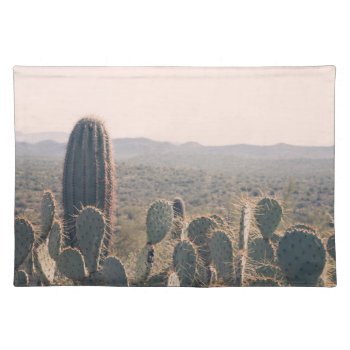Arizona Cacti  | Desert Boho Landscape Photo Placemat by GaeaPhoto at Zazzle