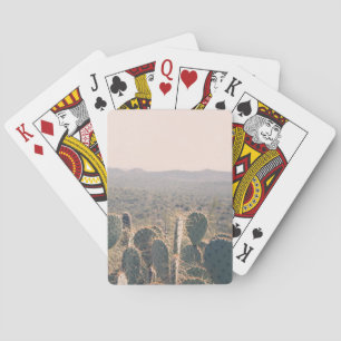 Arizona Cacti Desert Boho Landscape Photo Poker Cards