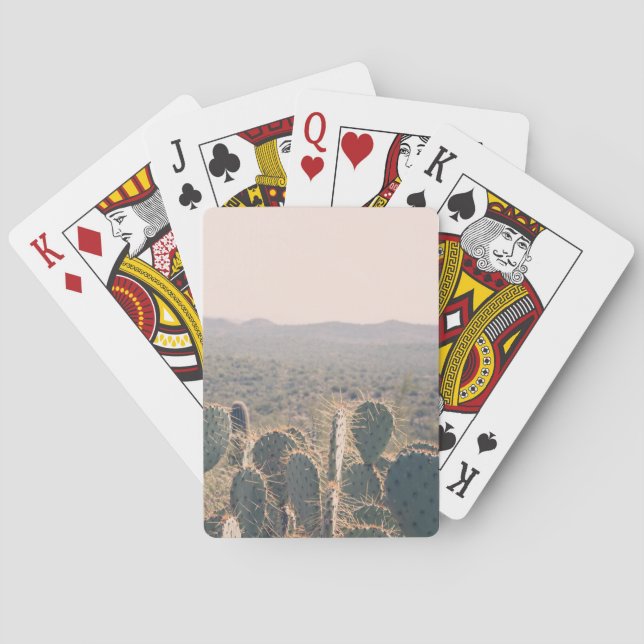 Arizona Cacti  | Desert Boho Landscape Photo Poker Cards (Back)
