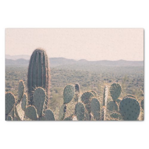 Arizona Cacti   Desert Boho Landscape Photo Tissue Paper