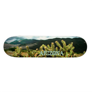 Arizona Cactus and Mountains Photo Skateboard Deck
