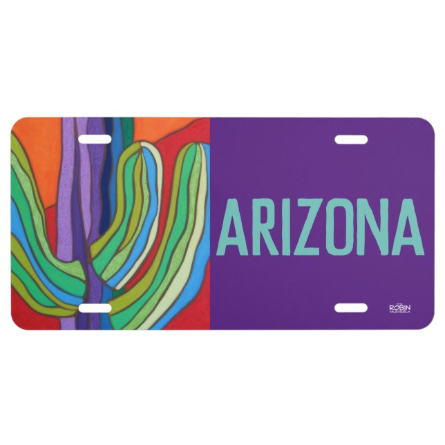 Arizona Cactus Auto Plate (Front)