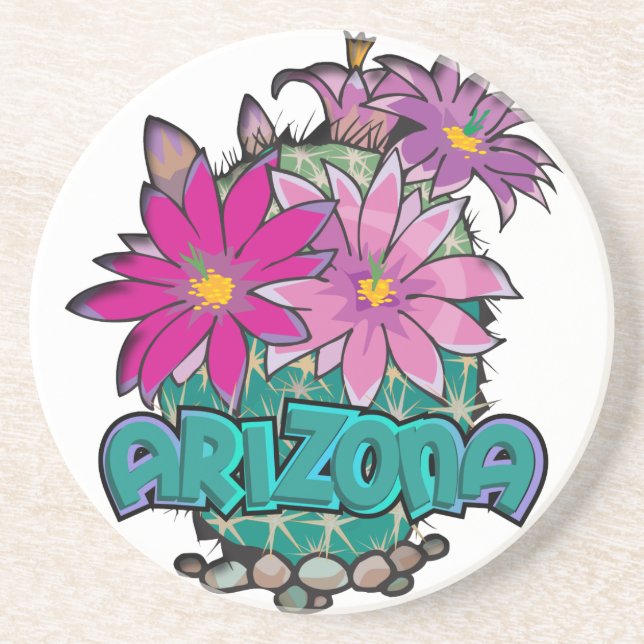 Arizona Cactus Blooms Coaster (Front)