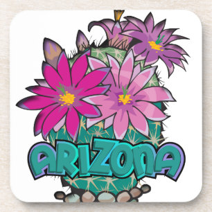 Arizona Cactus Blooms Drink Coaster