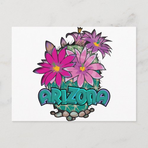 Arizona Cactus Blooms Postcard
