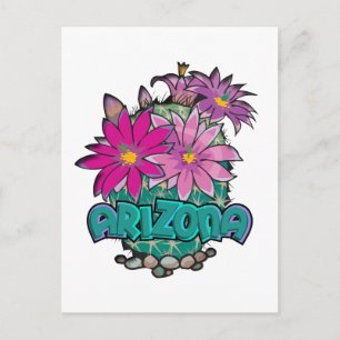 Arizona Cactus Blooms Postcard
