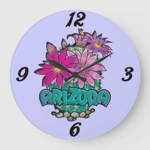 Arizona cactus flowers Wall Clock
