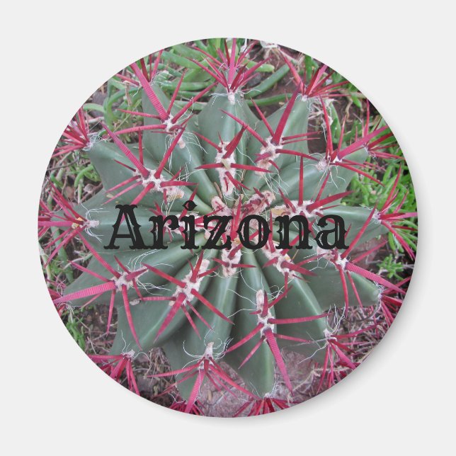 Arizona Cactus Photo Red Barrel Desert Plant Magnet (Front)