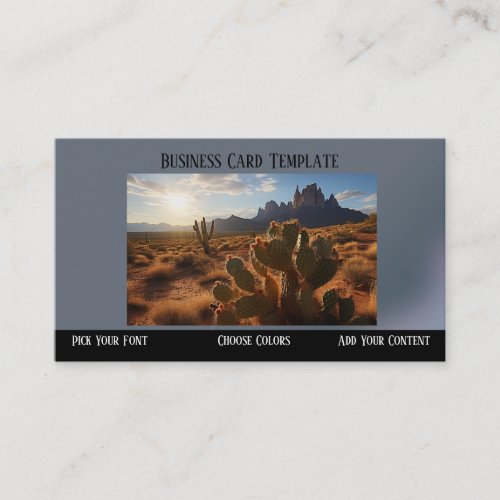 Arizona Cactus Sunset Desert Business Card