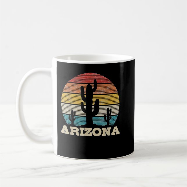 Arizona Cactus Vintage Retro Desert Souvenir Gift  Coffee Mug (Left)