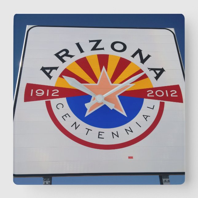 Arizona Centennial Sign Wall Clock (Front)