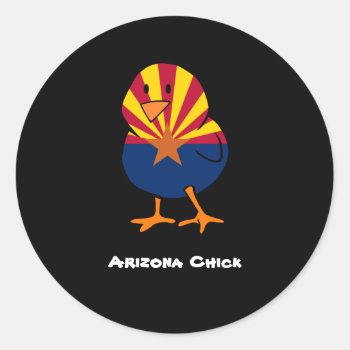 Arizona Chick Classic Round Sticker by designs4you at Zazzle
