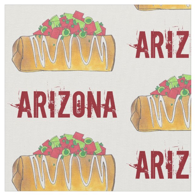 Arizona Chimichanga Foodie Phoenix AZ Tex Mex Food Fabric (Close Up)