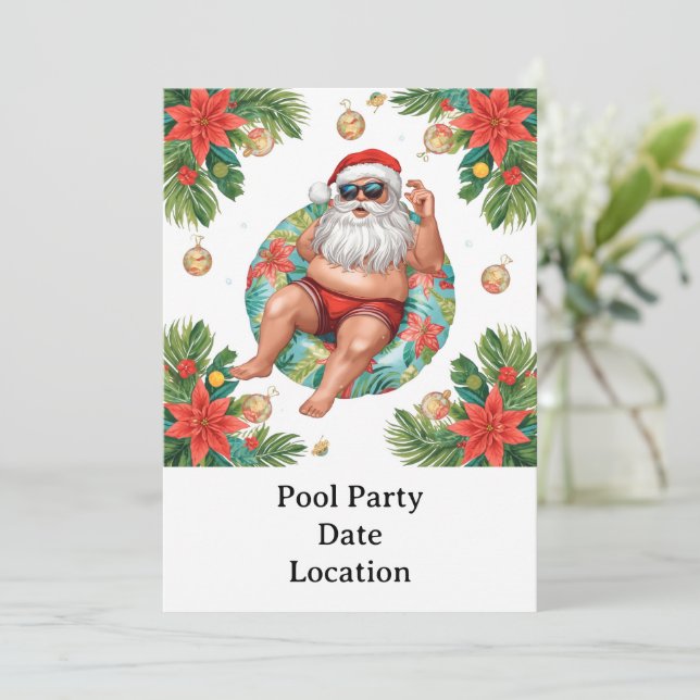 Arizona Christmas themed Pool Party Invitation (Standing Front)